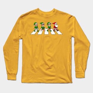 Santa and Elves - Abbey Road Christmas Long Sleeve T-Shirt